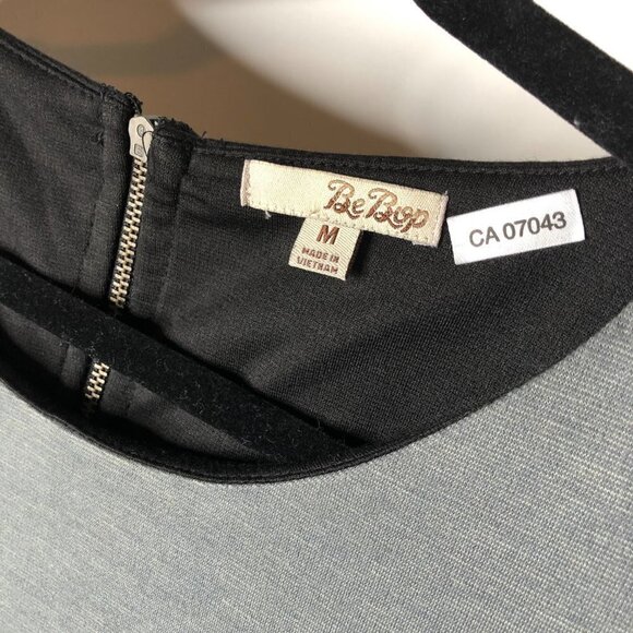 New BeBop Grey & Black Colorblock Capped Sleeved Stretchy Bodycon Mini Dress - Picture 2 of 10